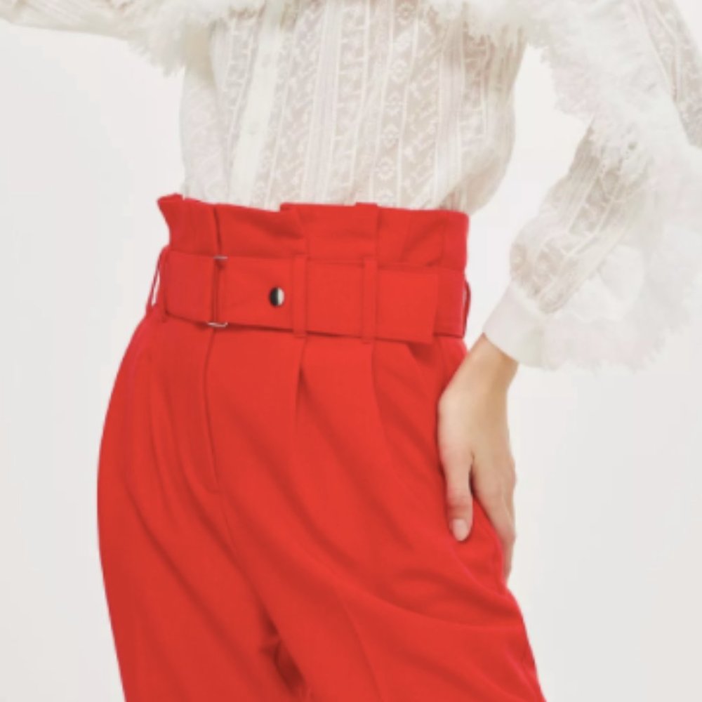 Top Shop Belted Tapered Trousers